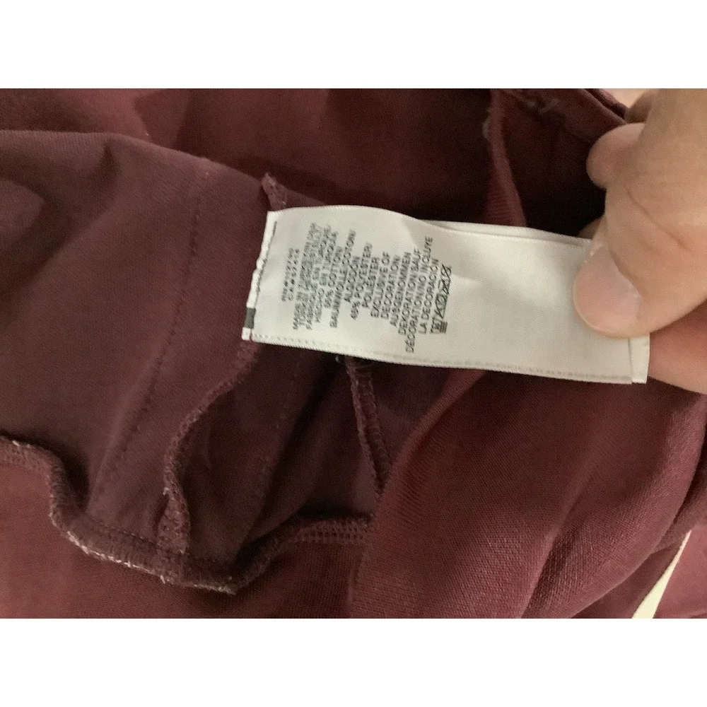 Men's True Religion Burgundy Hooded Zip Jacket With Biege Stripes Medium